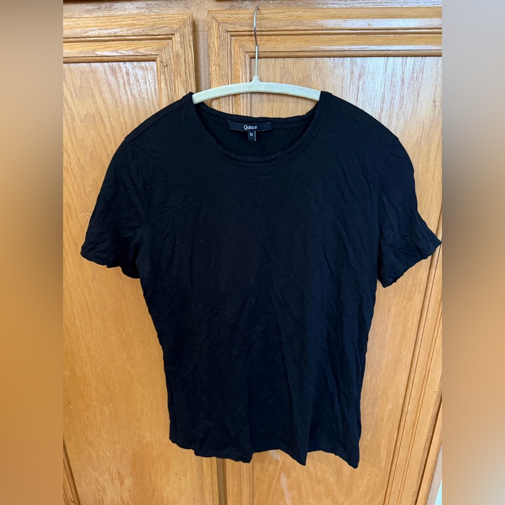 Quince Women's Black 100% Merino T-shirt, small